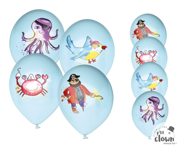 Luftballons Piraten, 8er Pack kinderparties-shop