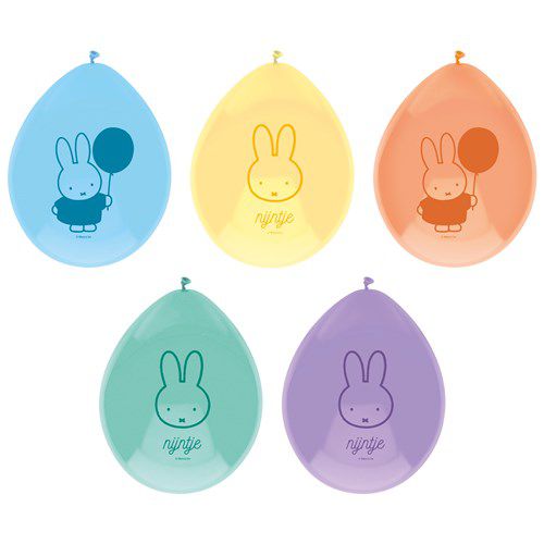 Luftballons Miffy Pastell, 5er Pack kinderparties-shop