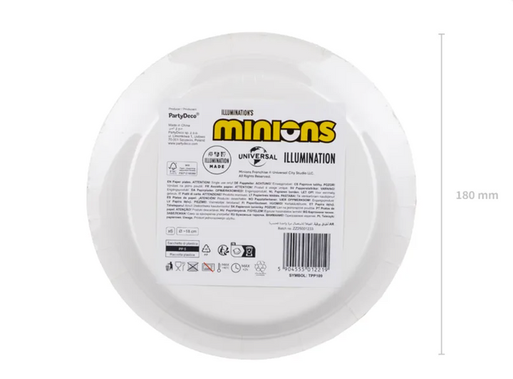 Minions-Pappteller-6-Stück-Ø-18-cm
