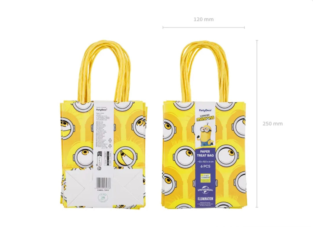 Minions Geschenktüten für Mitgebsel, 6 Stück