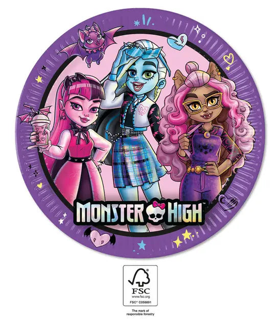 Monster High Party Teller, 8er Pack, 23cm kinderparties-shop