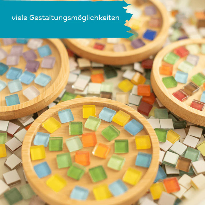 Mosaik Untersetzer Bastel Set, 4er Set
