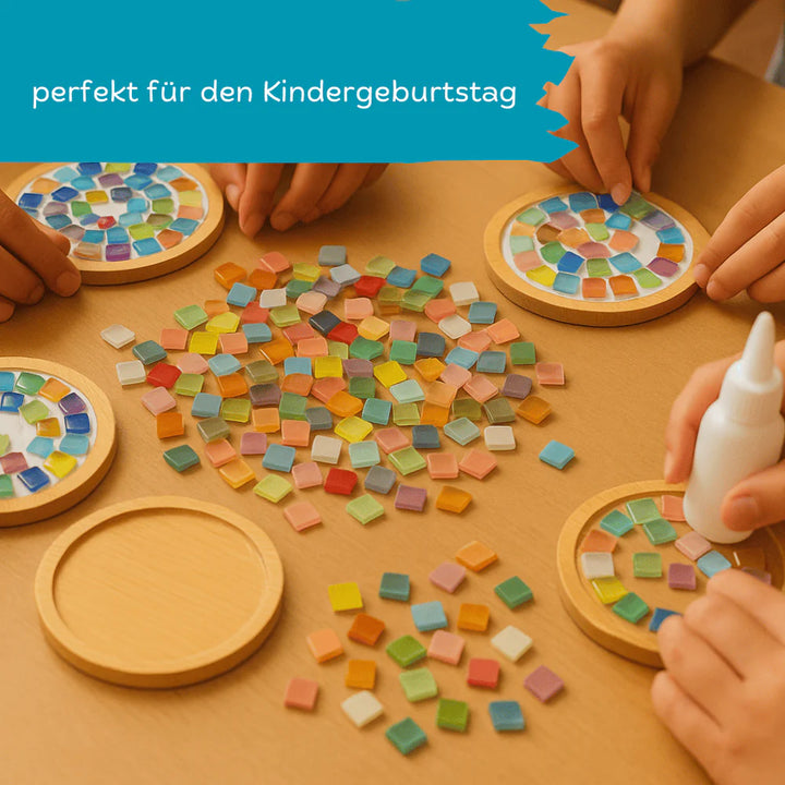 Mosaik Untersetzer Bastel Set, 4er Set