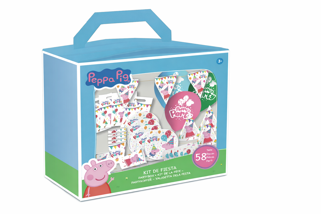 Party-Deko-Set-Peppa-Pig-Geburtstag-58-teilig-für-6-8-Kinder