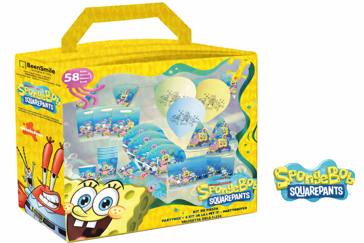 Party-Deko-Set-SpongeBob-Geburtstag-58-teilig-für-6-8-Kinder