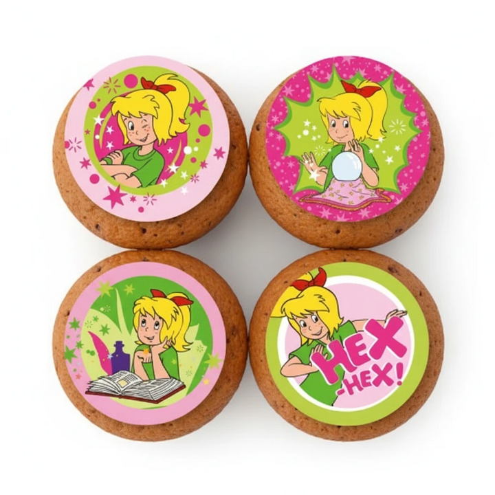 Cupcake toppers Bibi Blocksberg, carta commestibile, confezione da 12 pezzi