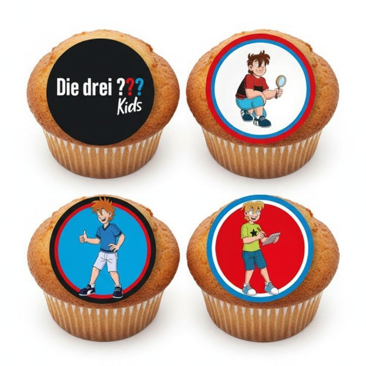 Topper per muffin I tre punti interrogativi, carta commestibile, confezione da 12 pezzi