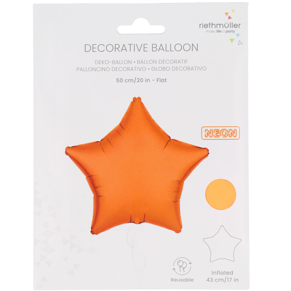 Neon-Orange-Folienballon-Stern-43cm