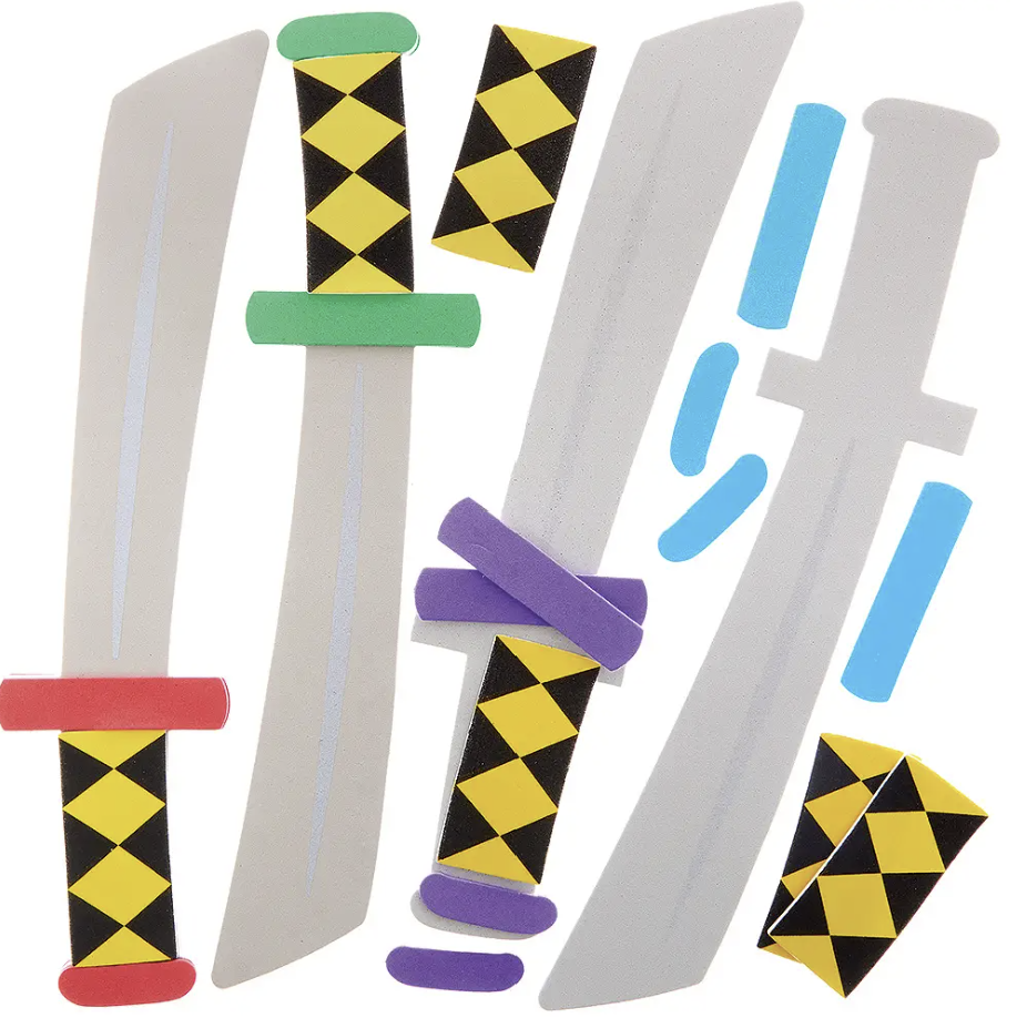 Ninja Samurai Schwert Bastel Set, 4er Pack kinderparties-shop