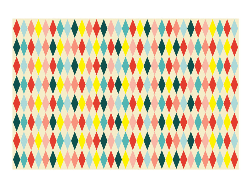 Papiertischdecke Zirkus, Rauten bunt, 1 Stück, 1.8 x 1.2 m