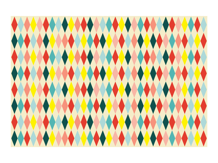Papiertischdecke Zirkus, Rauten bunt, 1 Stück, 1.8 x 1.2 m