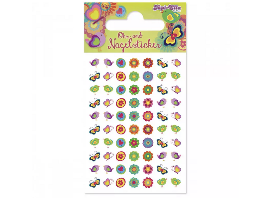 Ohr- und Nagelsticker Blumen, TapierElla, 1 Karte kinderparties-shop