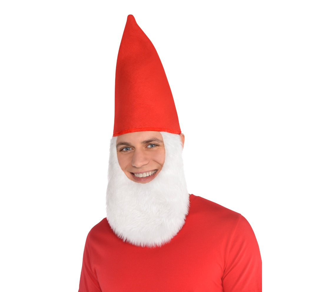 Zwergen-Hut-mit-Bart-Kostüm-Zubehör-100-Polyester
