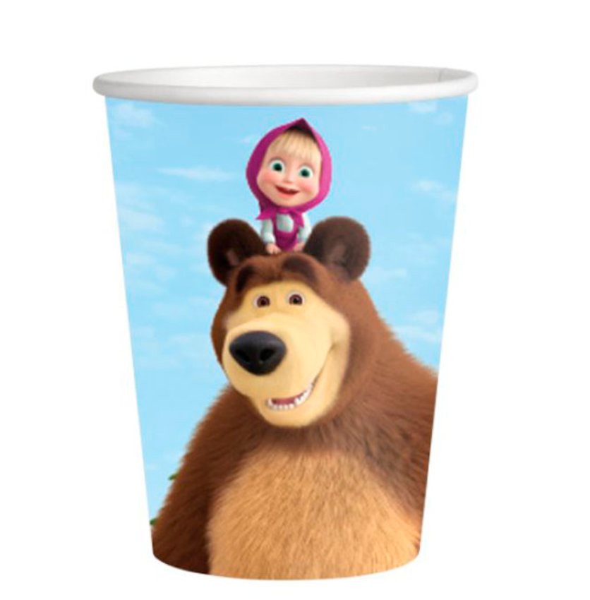 Party-Becher-Masha-und-der-Bär-8-Stück-Pappe-250ml