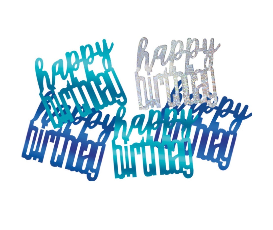 Party-Konfetti-Blau-Silber-glitzernd-Happy-Birthday-14g