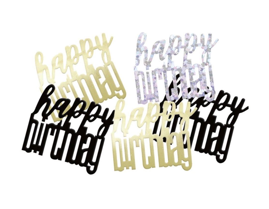 Party-Konfetti-Schwarz-Gold-glitzernd-Happy-Birthday-14g
