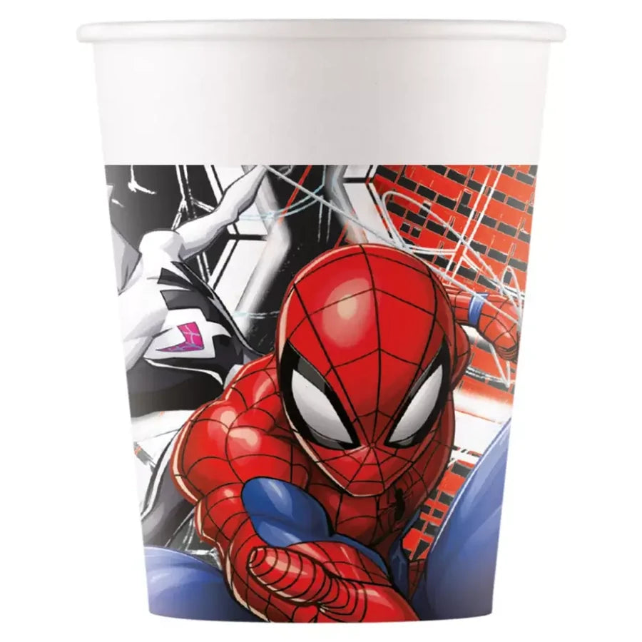 Partybecher Spiderman World of Webs, 8er Pack
