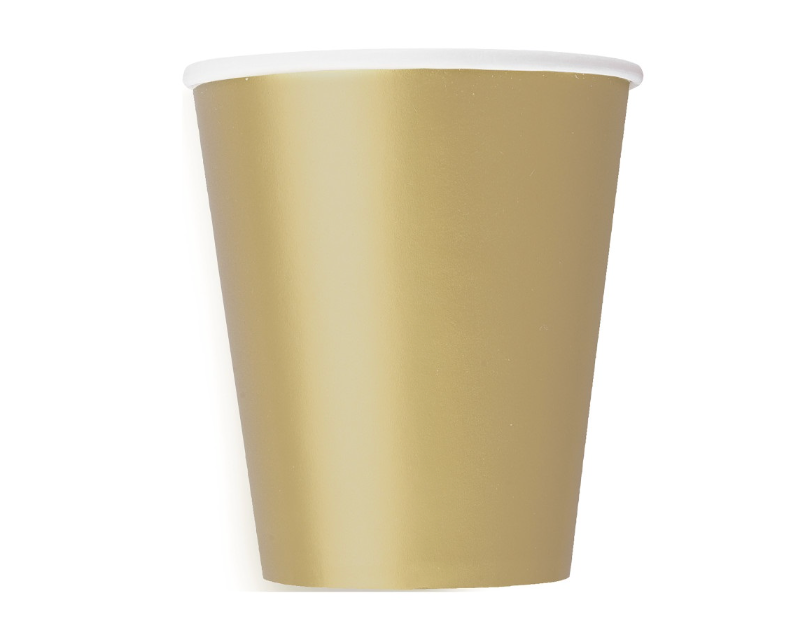 Partybecher-matt-Gold-8-Stück