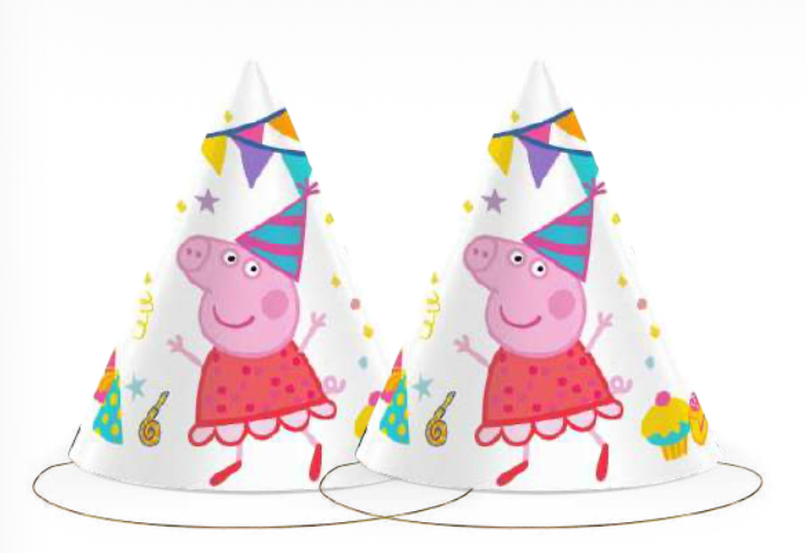 Partyhut-Peppa-Pig-6er-Pack-11-x-16-cm