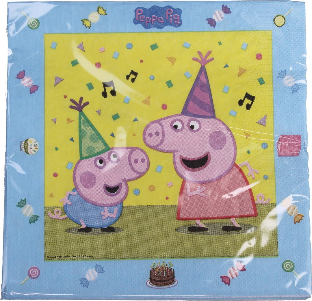 Tovaglioli, Peppa Pig, arcobaleno, 20, 33x33cm