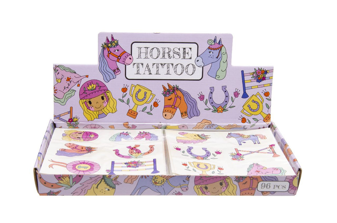 Tattoos Pferd, Mitgebsel, 1 Karte, 6 Tattoos kinderparties-shop