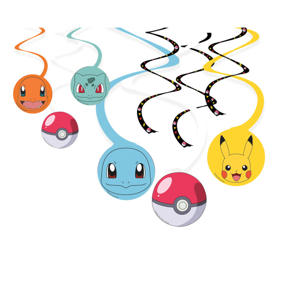 Hänge Deko Spiralen Pokemon, 61 cm kinderparties-shop