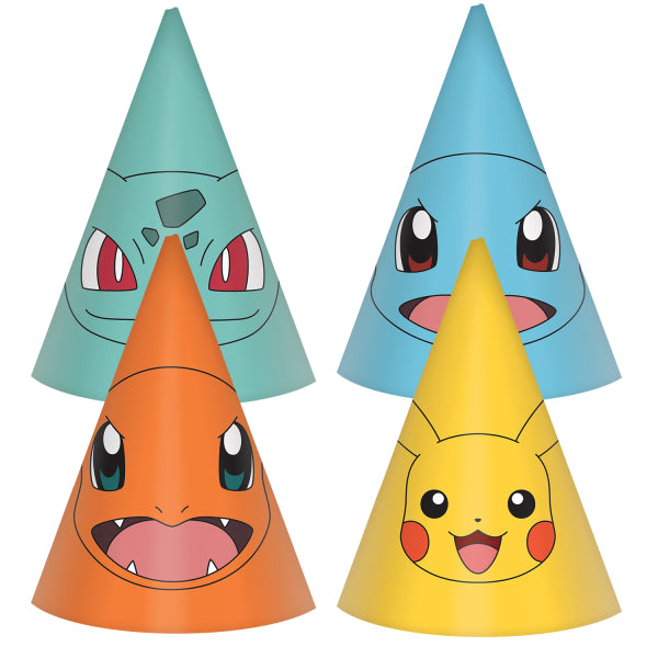 Party Hütchen Pokemon, 8er Pack kinderparties-shop