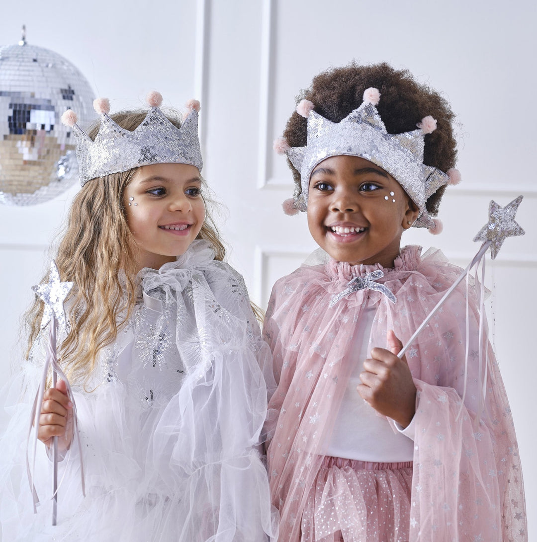 Travestimento da principessa con corona glitterata per la tua festa, 1 pezzo
