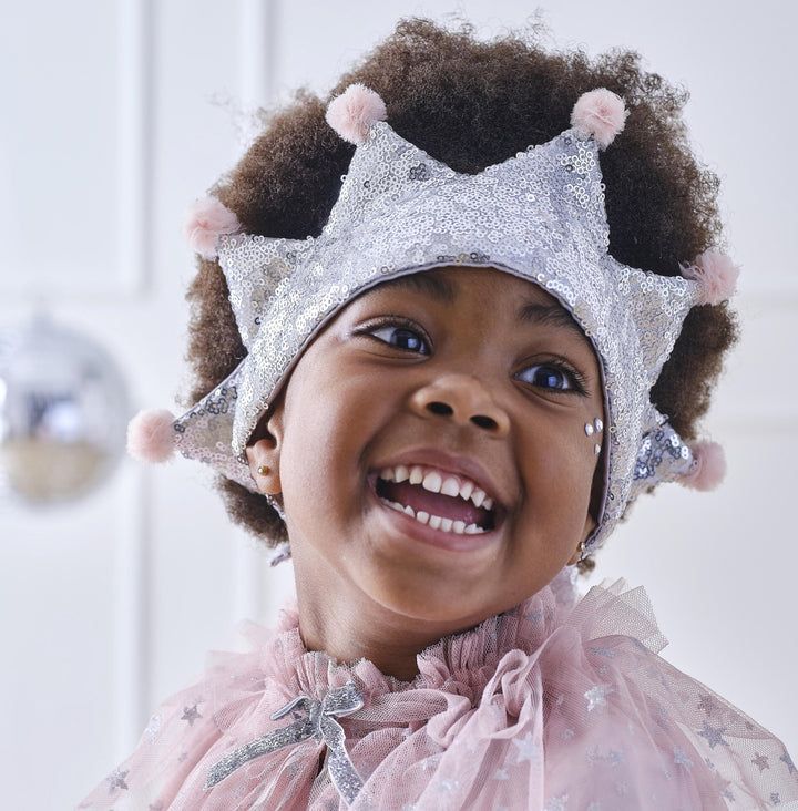 Travestimento da principessa con corona glitterata per la tua festa, 1 pezzo