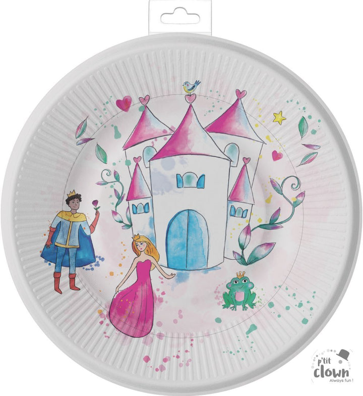 Party Teller Prinzessin und Schloss, 8er Pack, 23cm kinderparties-shop