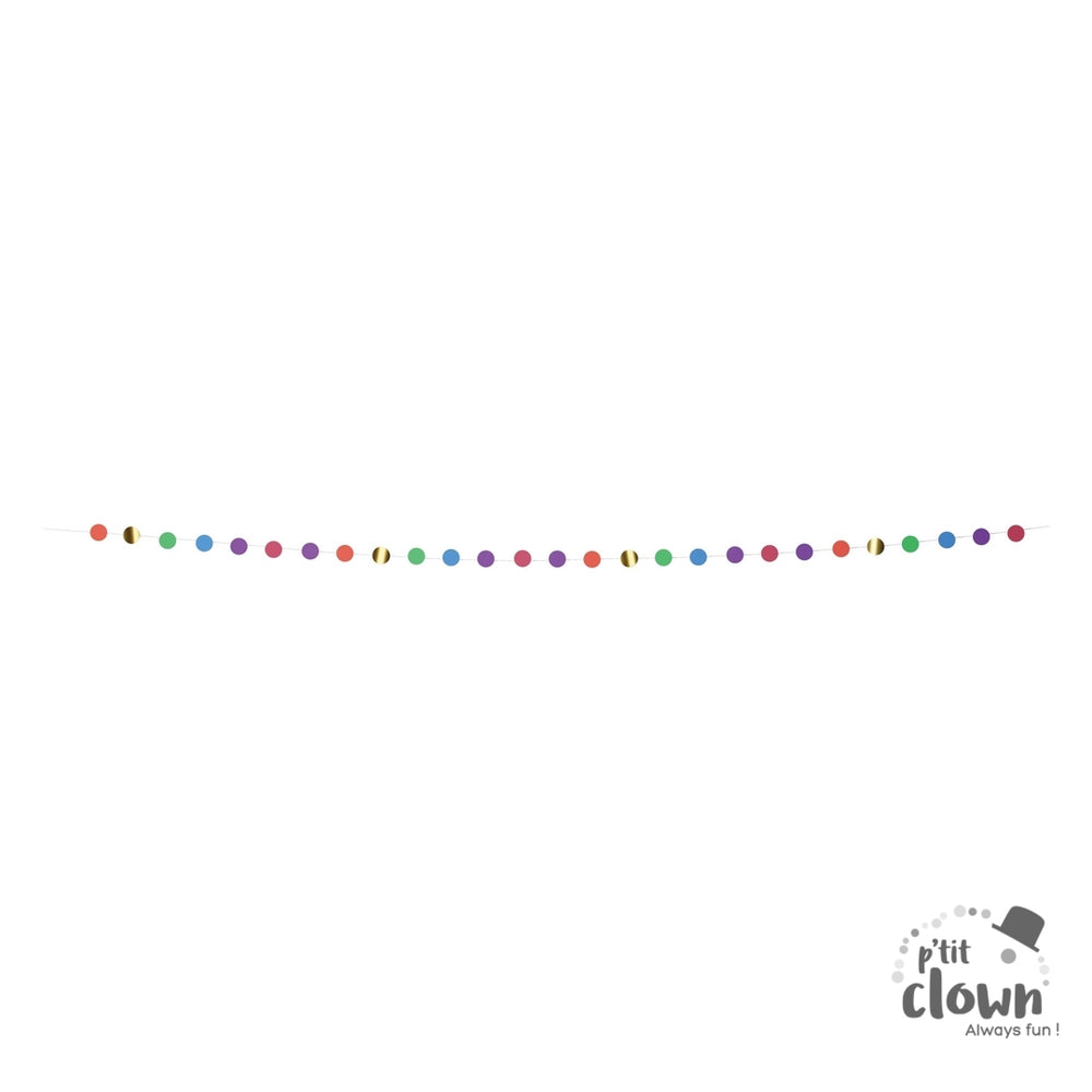 Pünktchen Girlande, Regenbogen, 5m kinderparties-shop