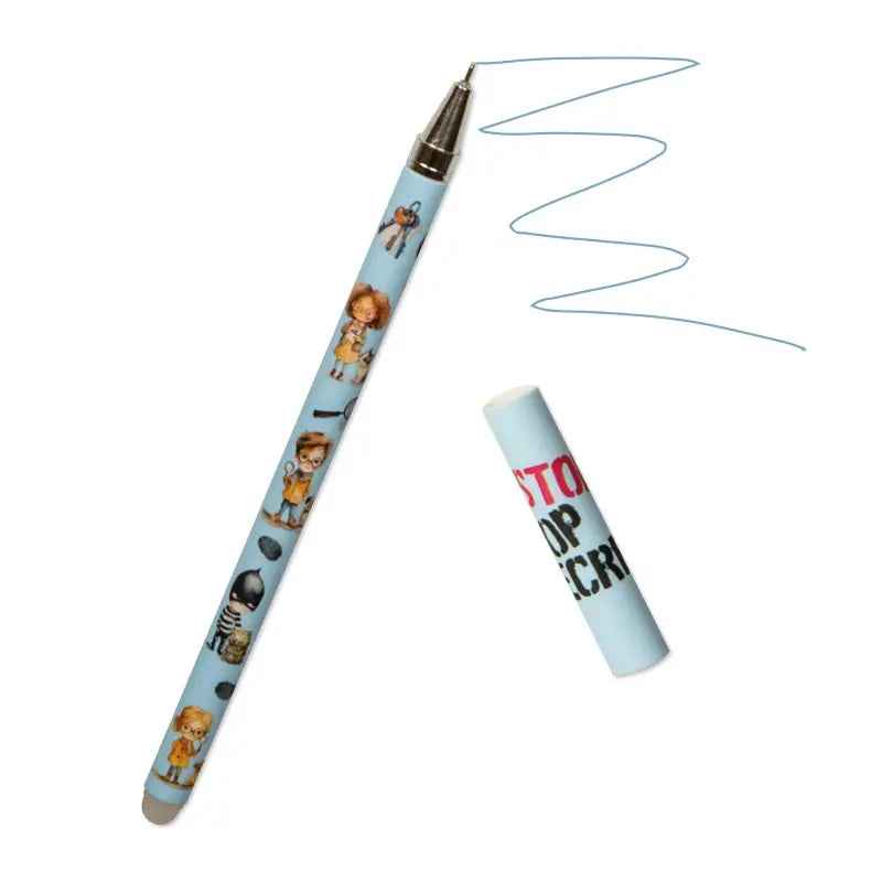 Penne gel cancellabili, motivo detective, 1 pezzo