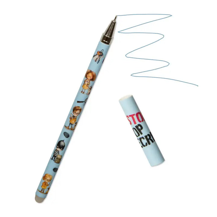 Penne gel cancellabili, motivo detective, 1 pezzo