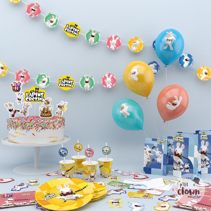 Raving Rabbids Einladung Französisch , 8er Pack inkl. Couverts kinderparties-shop