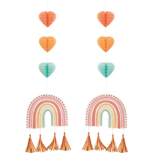 Hängedekoration Regenbogen Boho, Pastell, 2 Stück kinderparties-shop