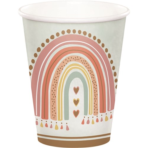 Partybecher Regenbogen Boho, Pastell, 8er Pack, 250ml kinderparties-shop