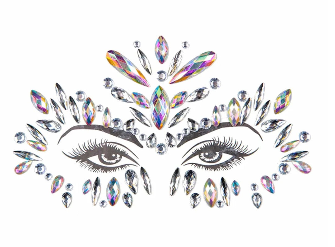 Gesichtssteine Sparkle Eyes, selbstklebende Glitzer-Juwelen, 1 Bogen