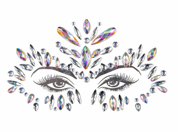 Gesichtssteine Sparkle Eyes, selbstklebende Glitzer-Juwelen, 1 Bogen