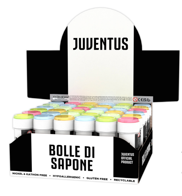 Seifenblasen Juventus Turin, Fussball Party Mitgebsel, 1 Stück, 60ml