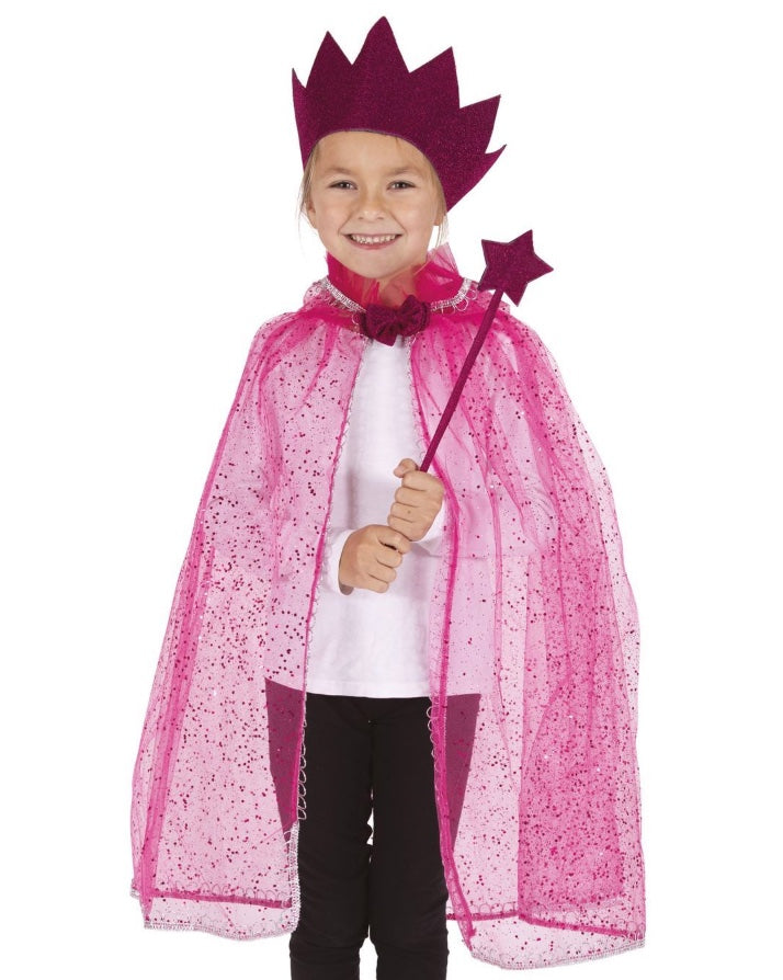 Prinzessinnen-Verkleidungsset-in-pink-Einheitsgrösse