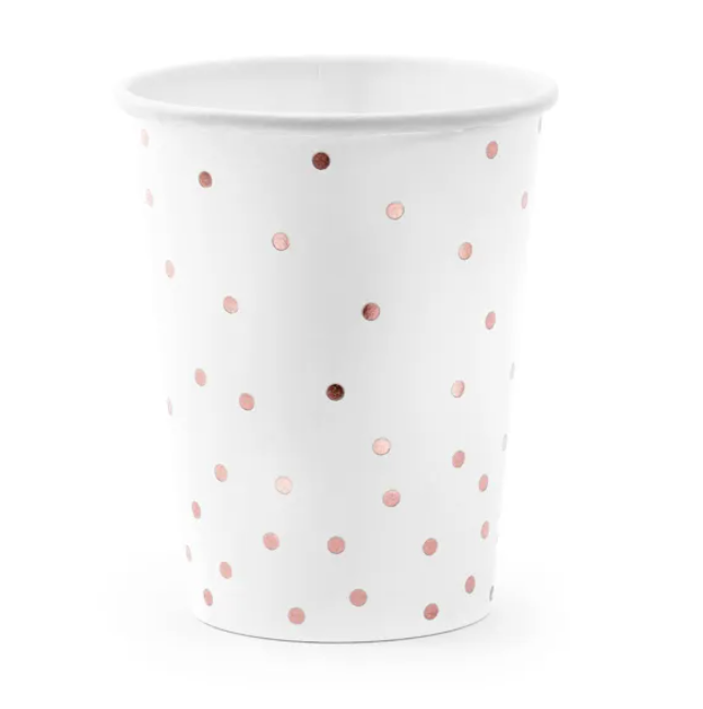 Party-Becher-Weiss-Rosa-mit-Punkten-6er-Pack-260ml