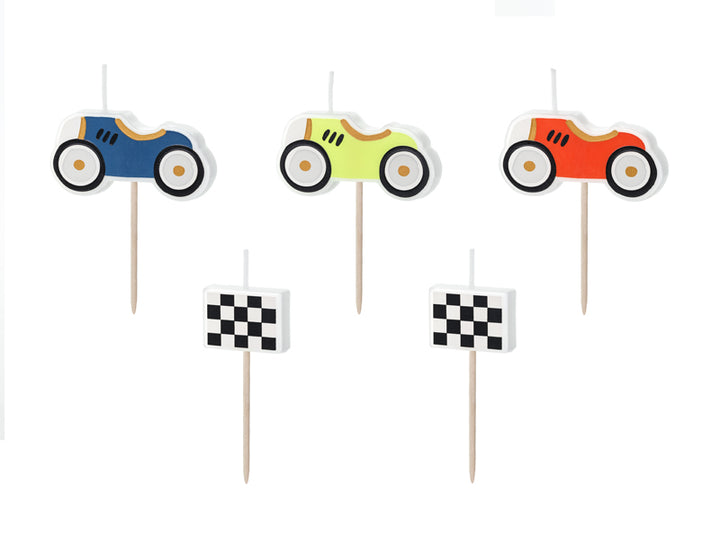 Geburtstagskerzen Rennautos, 2-3 cm, 5er Pack kinderparties-shop