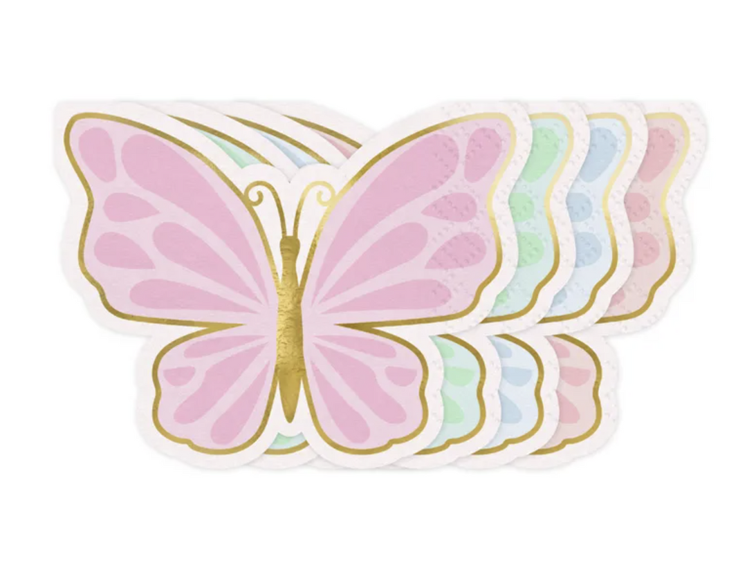 Servietten Schmetterling, 16 x 12 cm, 12er Pack kinderparties-shop