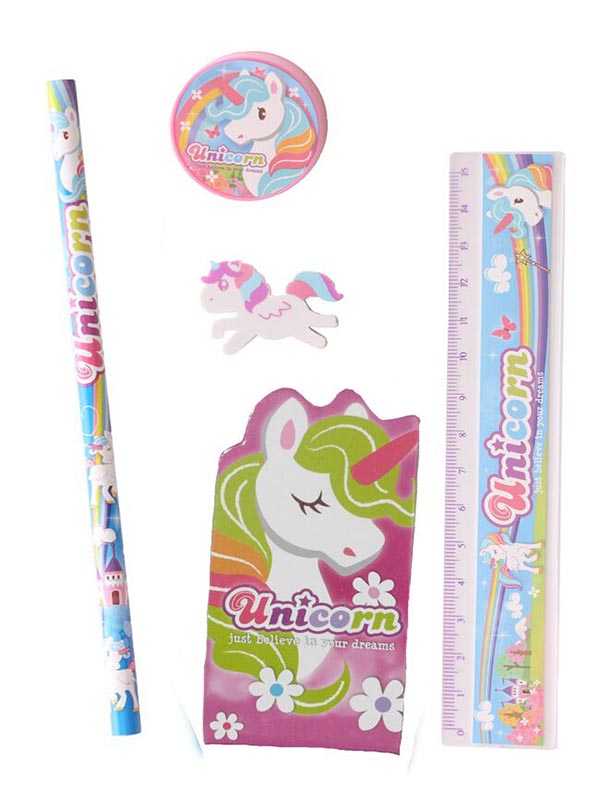 Schreibset Einhorn Mitgebsel, 5-tlg kinderparties-shop