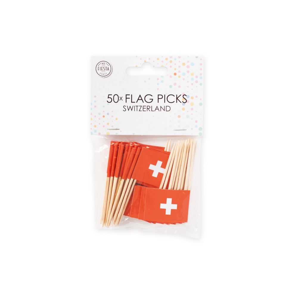 Schweizer Flagge Muffin Picker, 50er Pack