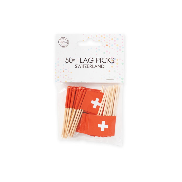 Schweizer Flagge Muffin Picker, 50er Pack