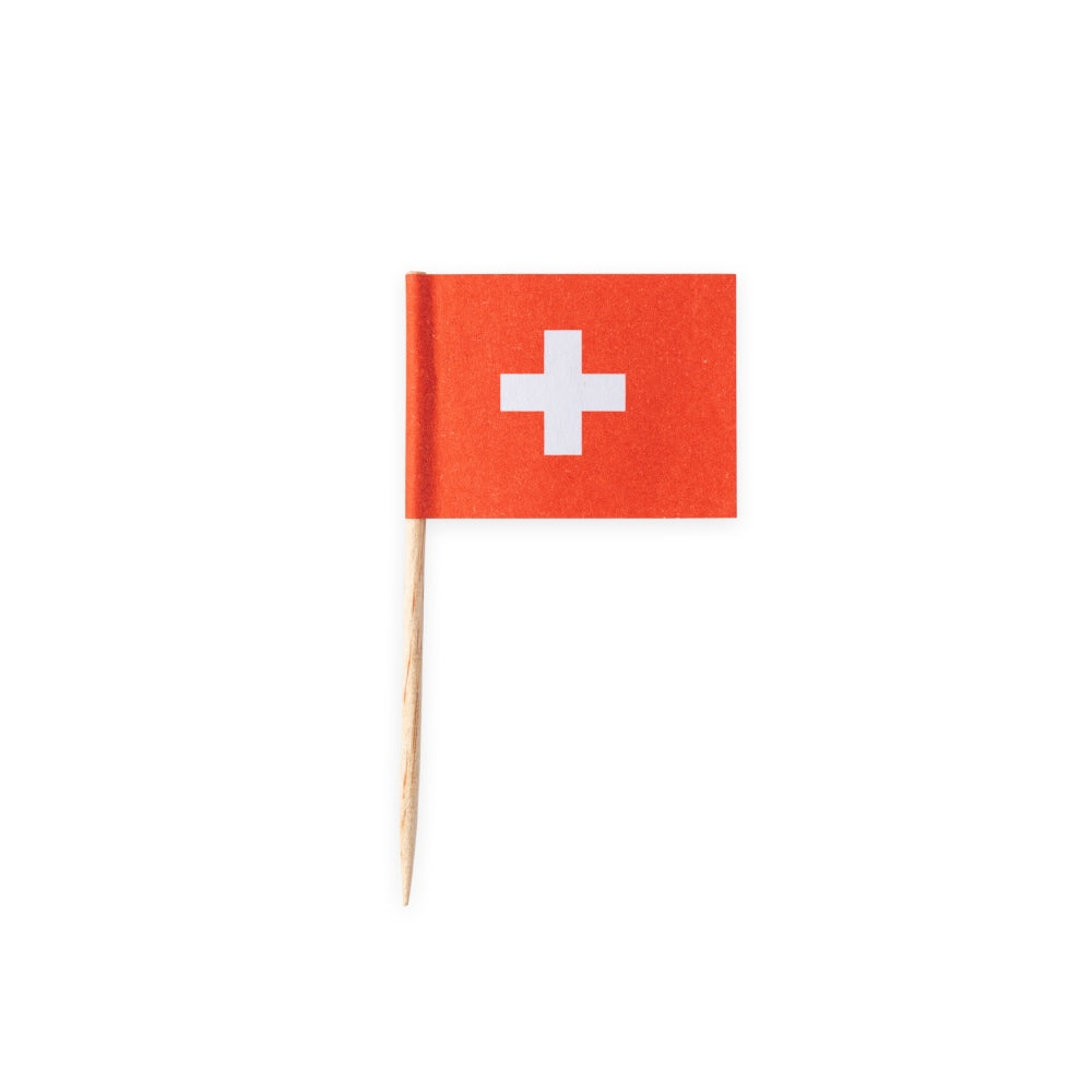 Schweizer Flagge Muffin Picker, 50er Pack