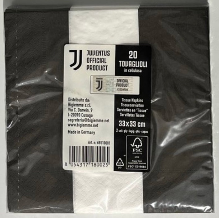 Tovaglioli Juventus Torino, festa del calcio, 20 pezzi