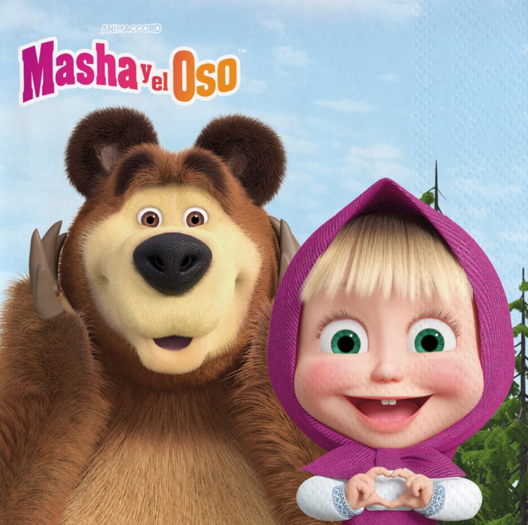 Servietten-Masha-und-der-Bär-20er-Pack-33x33-cm