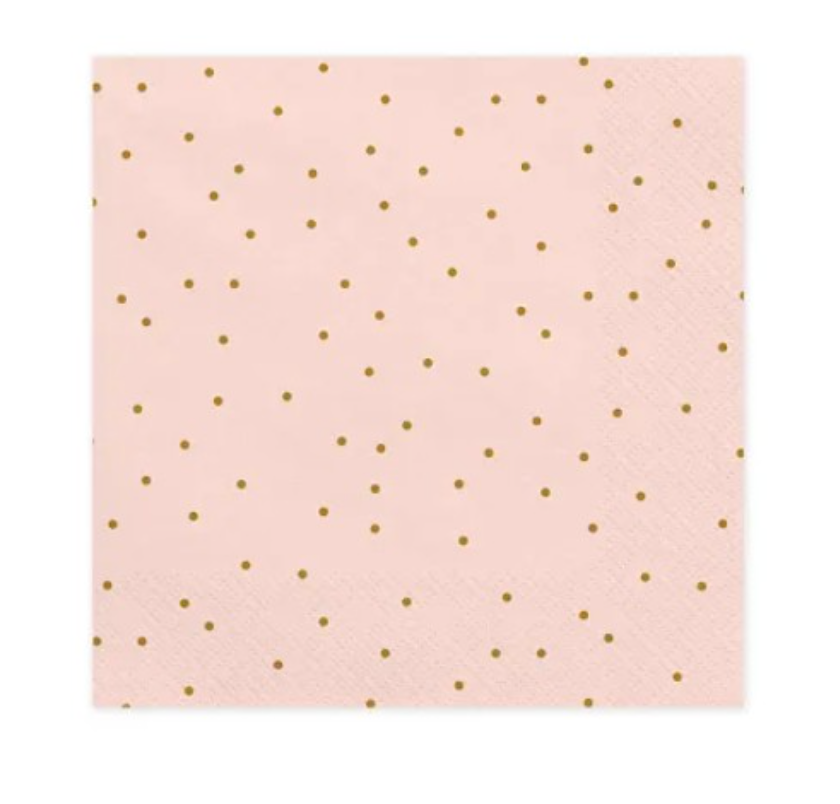 Servietten-Rosa-gepunktet-20-Stk-33x33-cm